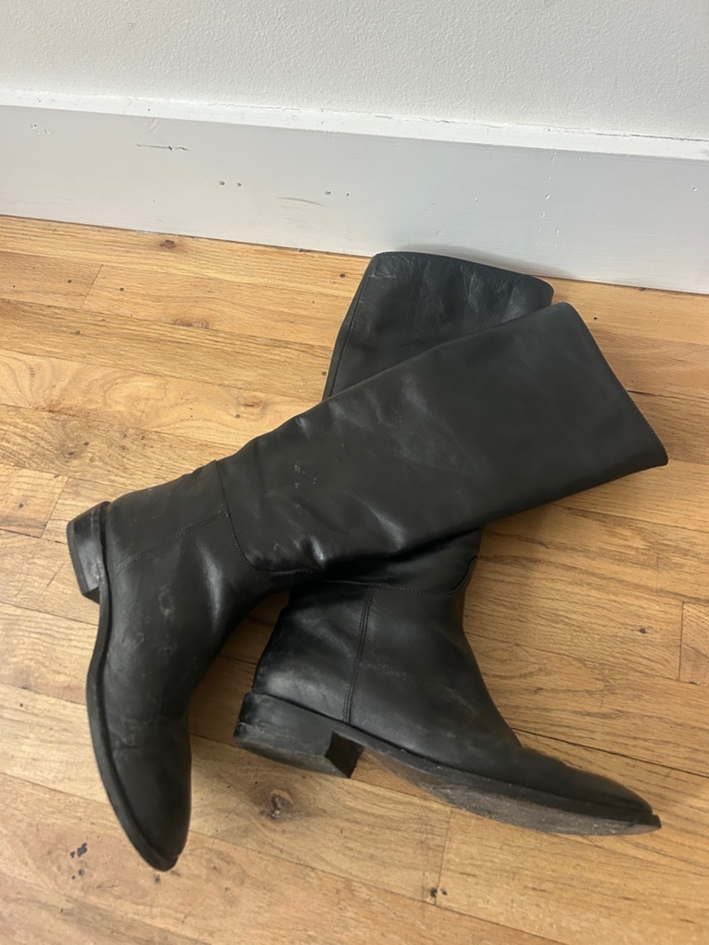 MaxMara Black Over-the-Knee Leather Boots